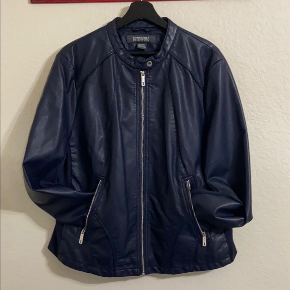 Kenneth Cole Faux-leather Motorcycle Jacket sz XXL